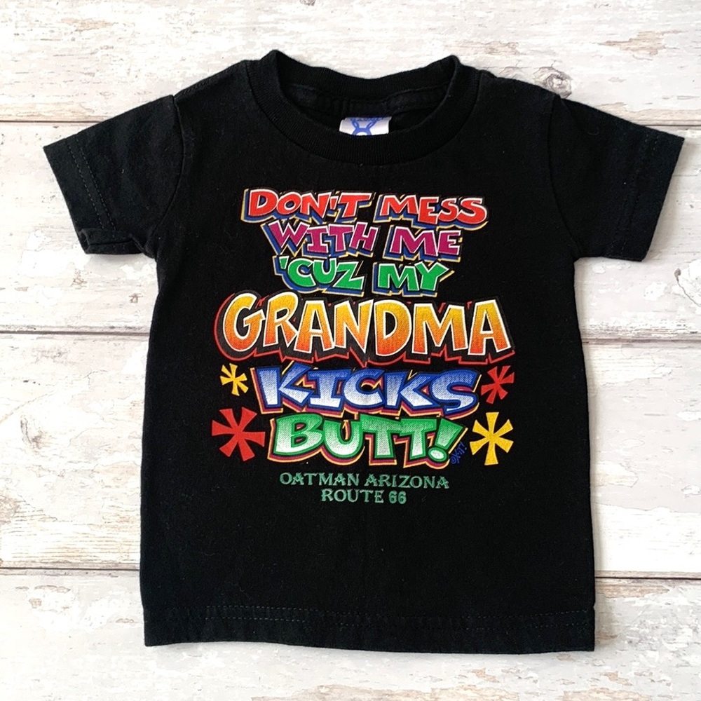 Baby Boy 6m Kickbutt Grandma Shirt Rabbit Skins Black Tshirt Graphic Tee